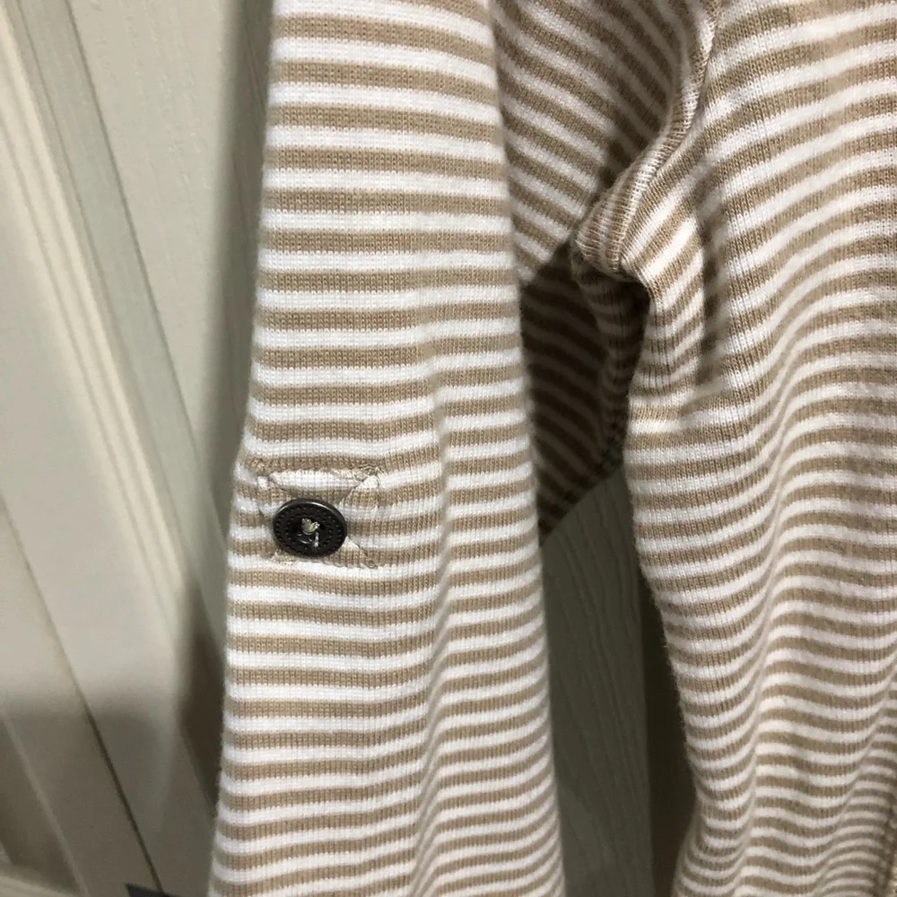 Christopher & Banks tan and white top size small - Picture 4 of 4